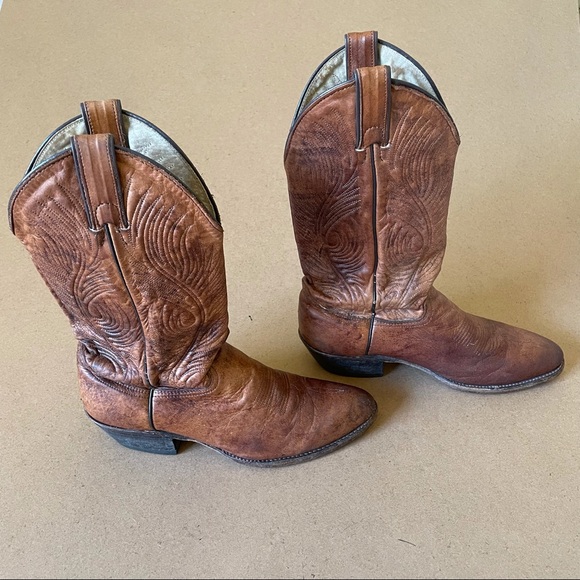 Vintage Abilene Brown Leather Cowboy Boots - Picture 3 of 14